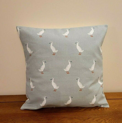Cushion Cover In Sophie Allport Runner Duck Pale Blue Design , Easter Cushion cover 10" 12" 14" 16" 17" 18" 20" 22" 24" 26" 100% Cotton - CushionCoverAndDecor