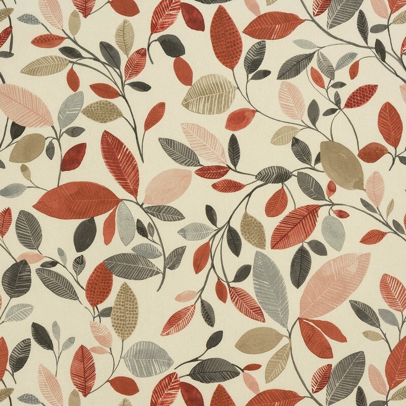 Cushion Cover Molveno Cranberry Red Leaf Design 10" 12" 14" 16" 17" 18" 20" 22" 24" 26" Handmade 100% Cotton - CushionCoverAndDecor