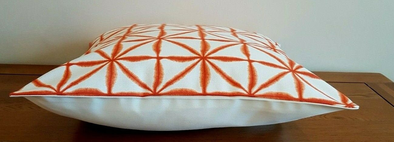 Cushion Cover Nussa Spice Orange Abstract Geometric Design 10" 12" 14" 16" 17" 18" 20" 22" 24" 26" Studio G Handmade 100% Cotton - CushionCoverAndDecor