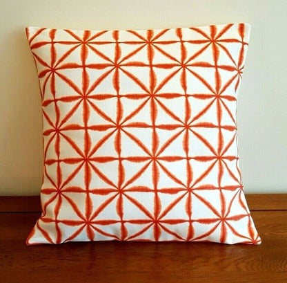 Cushion Cover Nussa Spice Orange Abstract Geometric Design 10" 12" 14" 16" 17" 18" 20" 22" 24" 26" Studio G Handmade 100% Cotton - CushionCoverAndDecor