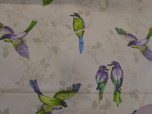 Cushion Cover Paradiso Birds Blue Purple Green - CushionCoverAndDecor