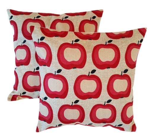 Cushion Cover Pomme Apple Red Beige - CushionCoverAndDecor
