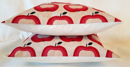 Cushion Cover Pomme Apple Red Beige - CushionCoverAndDecor