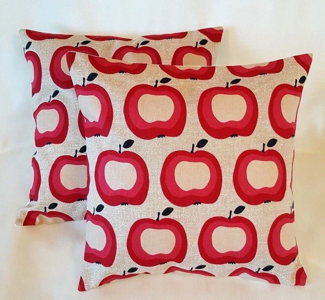 Cushion Cover Pomme Apple Red Beige - CushionCoverAndDecor
