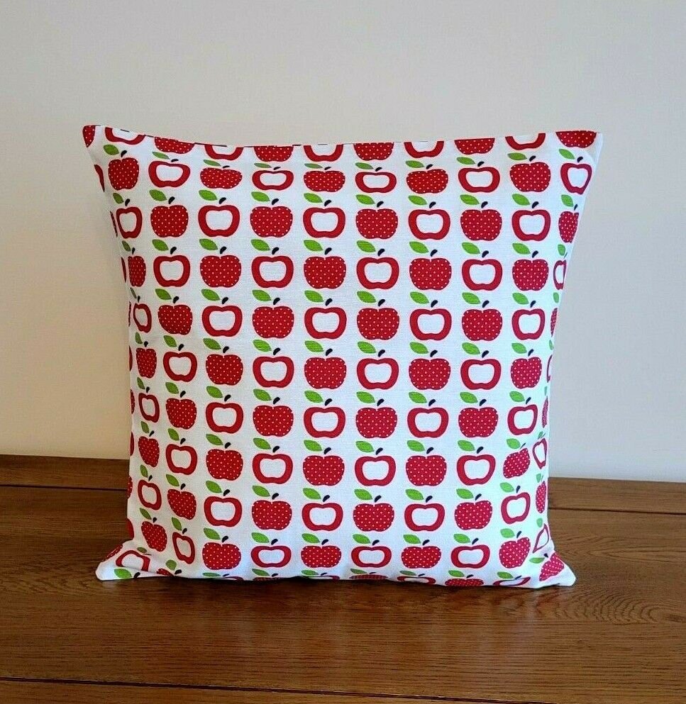 Cushion Cover Red Apple Gren Leaf 10" 12" 14" 16" 17" 18" 20" 22" 24" 26" Design Handmade - CushionCoverAndDecor