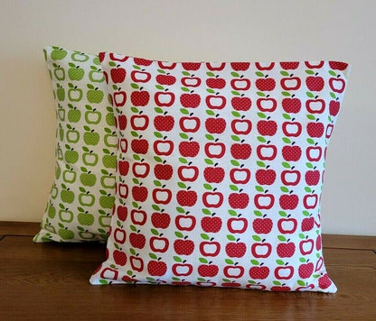 Cushion Cover Red Apple Gren Leaf 10" 12" 14" 16" 17" 18" 20" 22" 24" 26" Design Handmade - CushionCoverAndDecor