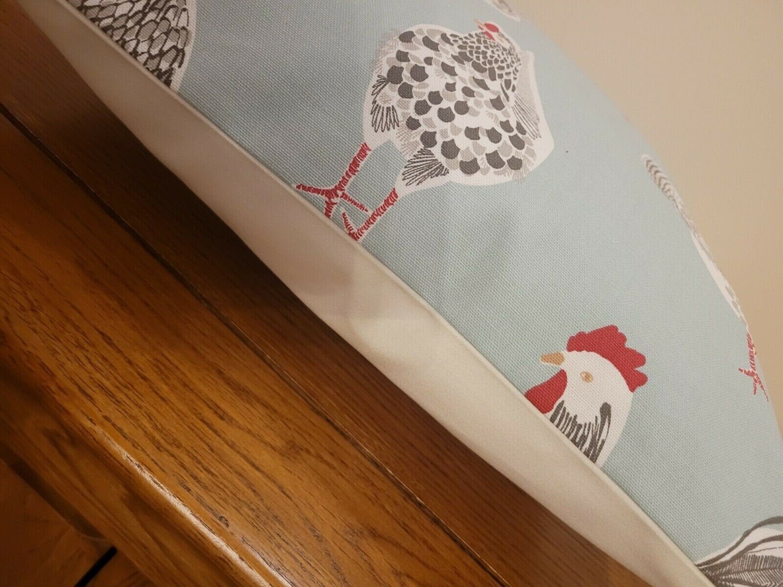 Cushion Cover Rooster Hen Chicken Blue Duckegg Design , Easter Cushion cover 10" 12" 14" 16" 17" 18" 20" 22" 24" 26" Handmade 100% Cotton - CushionCoverAndDecor