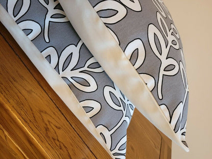 Cushion Cover Scandinavian Leaf Trail Grey Charcoal Design 10" 12" 14" 16" 17" 18" 20" 22" 24" 26" ILiv Handmade 100% Cotton - CushionCoverAndDecor