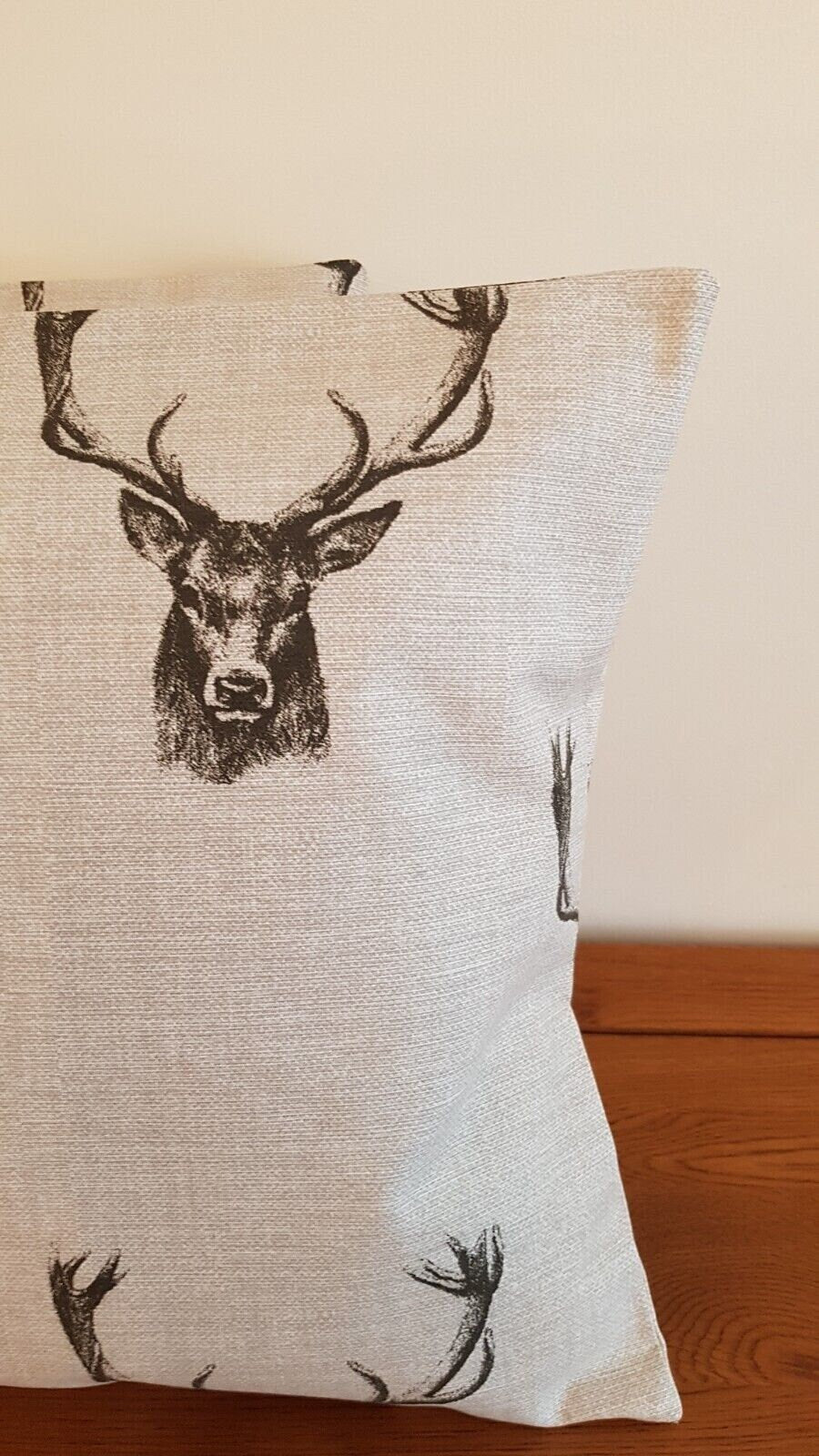 Cushion Cover Stags Head Rustic Taupe Beige Design , Christmas Pillow Cover 10" 12" 14" 16" 17" 18" 20" 22" 24" 26" Handmade 100% Cotton - CushionCoverAndDecor