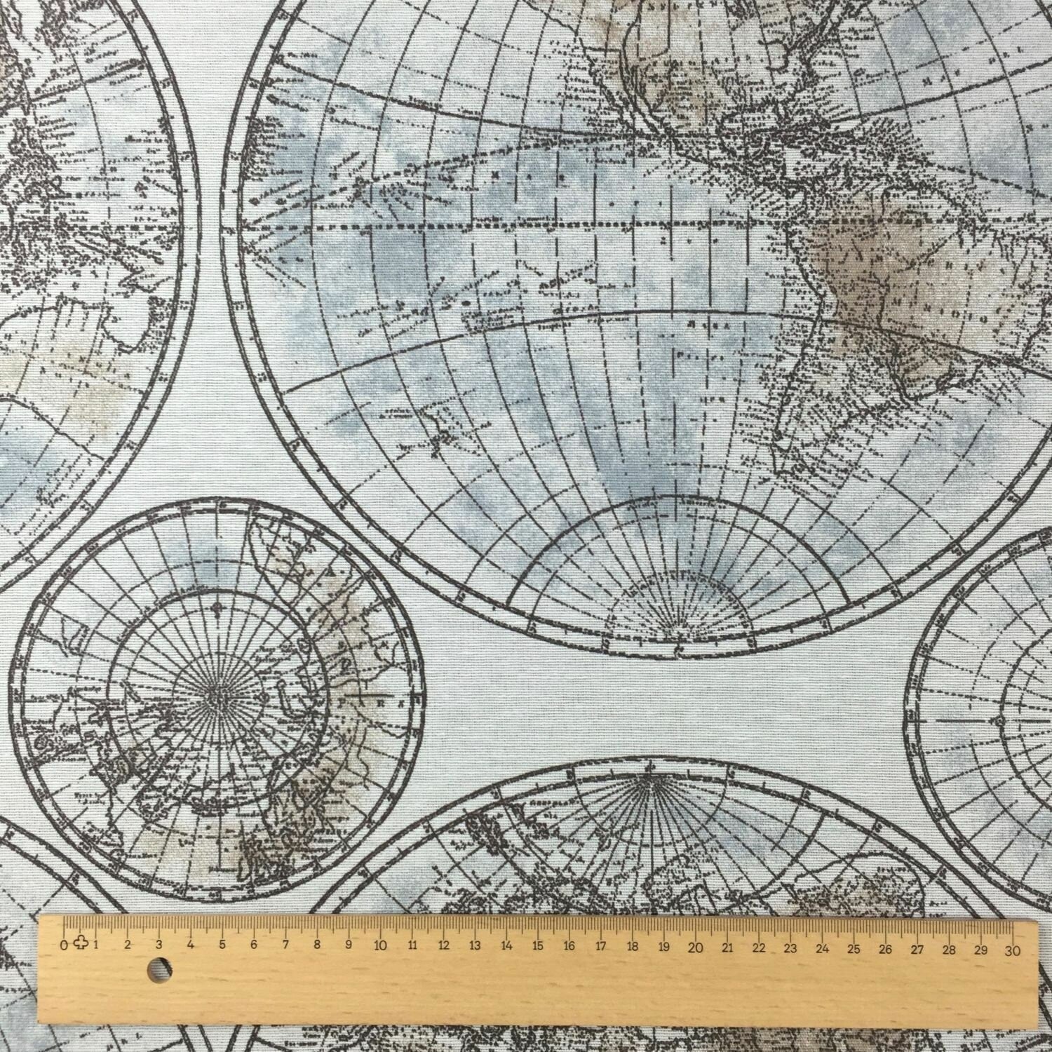 Cushion Cover Vintage Blue Beige World Globe Map Design 10" 12" 14" 16" 17" 18" 20" 22" 24" 26" Handmade - CushionCoverAndDecor