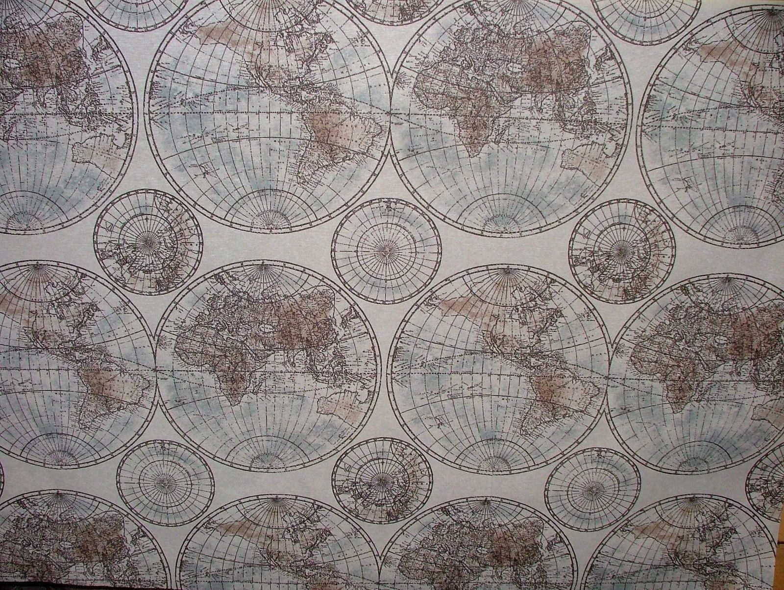 Cushion Cover Vintage Blue Beige World Globe Map Design 10" 12" 14" 16" 17" 18" 20" 22" 24" 26" Handmade - CushionCoverAndDecor