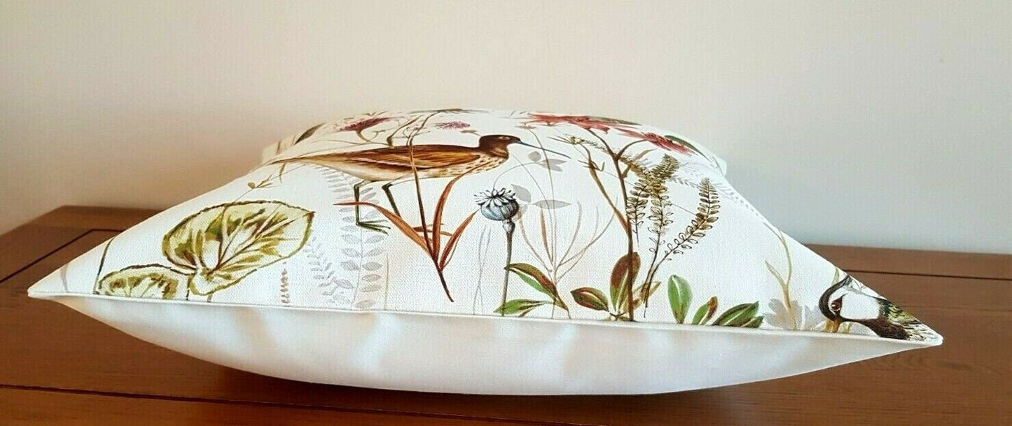Cushion Cover Wetland Auburn Birds Design 10" 12" 14" 16" 17" 18" 20" 22" 24" 26" Prestigious Textiles Handmade 100% Cotton - CushionCoverAndDecor