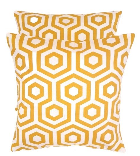 Cushion Cover Yellow Mustard Geometric Design 10" 12" 14" 16" 17" 18" 20" 22" 24" 26" Prestigious Textiles 100% Cotton Hendmade - CushionCoverAndDecor