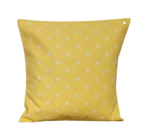 Polka Dot Spotty Yellow Cushion Cover