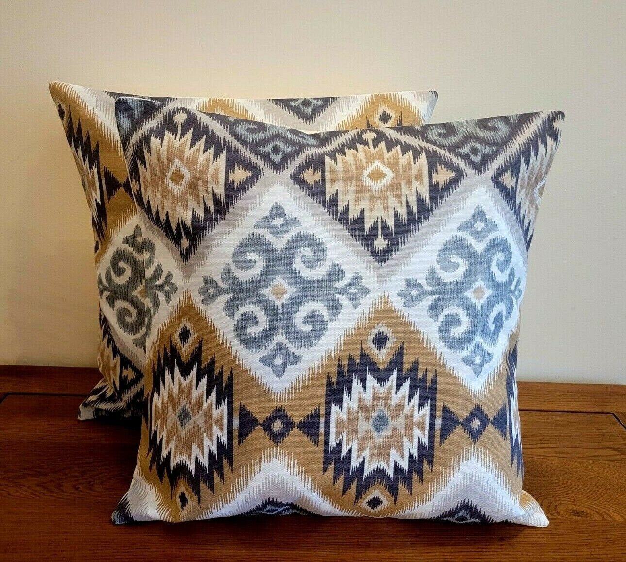 Cushion Pillow Cover Navajo Aztec Geometric Tamarind Brown Beige 10" 12" 14" 16" 17" 18" 20" 22" 24" 26" Handmade 100% Cotton - CushionCoverAndDecor