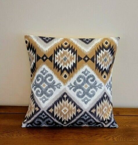 Cushion Pillow Cover Navajo Aztec Geometric Tamarind Brown Beige 10" 12" 14" 16" 17" 18" 20" 22" 24" 26" Handmade 100% Cotton - CushionCoverAndDecor