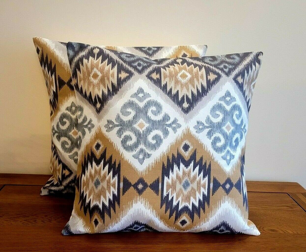Cushion Pillow Cover Navajo Aztec Geometric Tamarind Brown Beige 10" 12" 14" 16" 17" 18" 20" 22" 24" 26" Handmade 100% Cotton - CushionCoverAndDecor