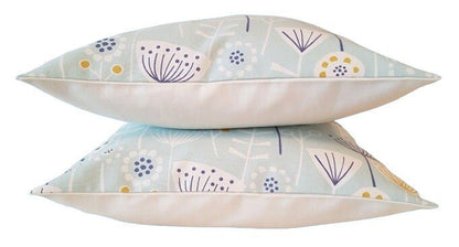 Decorative Cushion Cover , Pillow Cover Bergen Seafoam Blue Floral Design 12" 14" 16" 17" 18" 20" 22" 24" 26" Fryetts 100% Fabric Handmad - CushionCoverAndDecor
