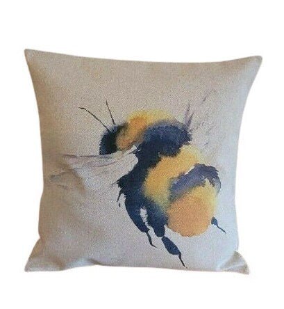 Decorative Cushion Cover Queen Bee 16" Natural Beige Design , Pillow cover , Pillow Sham - CushionCoverAndDecor