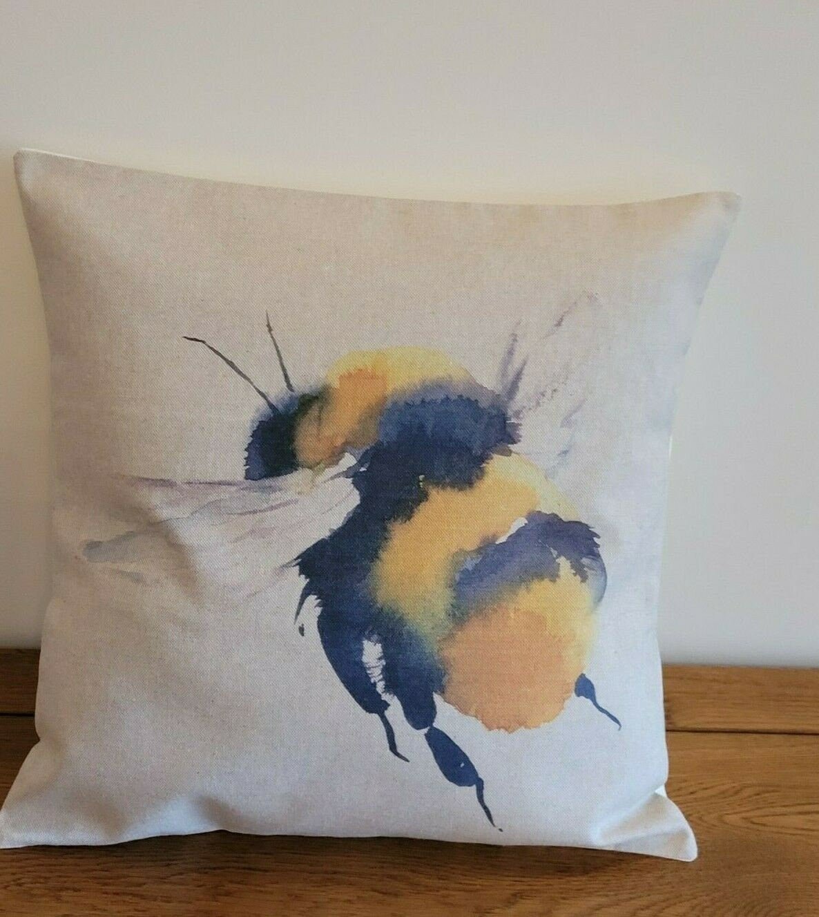 Decorative Cushion Cover Queen Bee 16" Natural Beige Design , Pillow cover , Pillow Sham - CushionCoverAndDecor