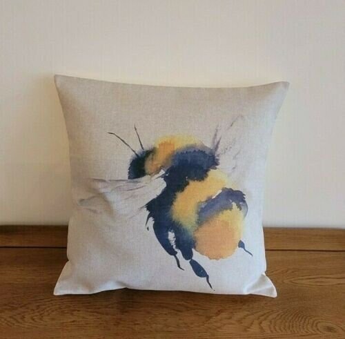 Decorative Cushion Cover Queen Bee 16" Natural Beige Design , Pillow cover , Pillow Sham - CushionCoverAndDecor