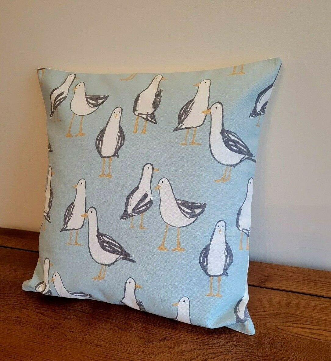 Decorative Cushion Pillow Cover Duckegg Blue Seagull Laridae ,Nautical Marine Seaside Design 10" 12 " 14" 16" 17" 18" 20" 22" 24" 26" - CushionCoverAndDecor