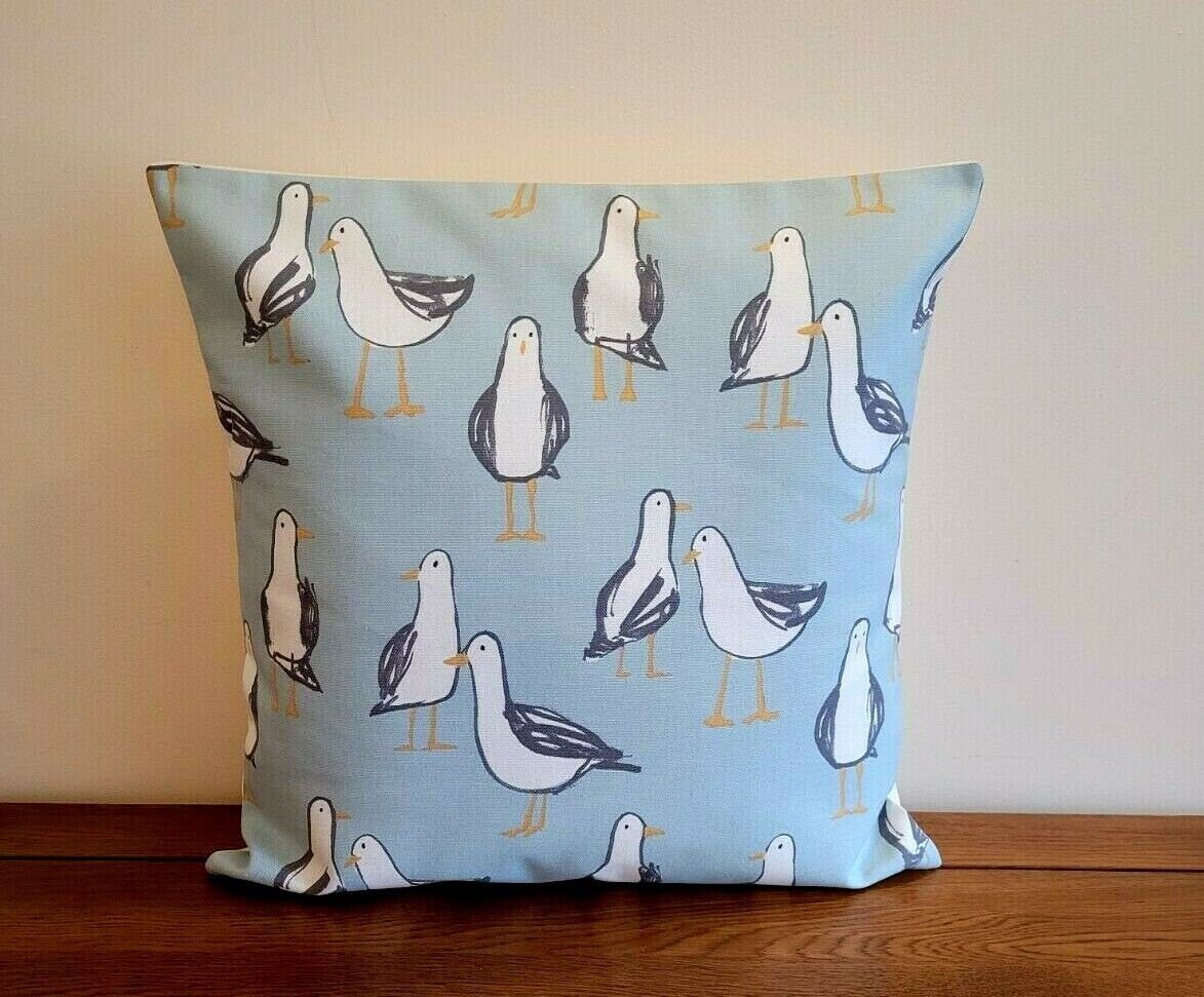 Decorative Cushion Pillow Cover Duckegg Blue Seagull Laridae ,Nautical Marine Seaside Design 10" 12 " 14" 16" 17" 18" 20" 22" 24" 26" - CushionCoverAndDecor