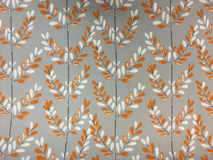 Decorative Pillow Cushion Cover Scandi Sprig Tangerine Orange Grey Design 12" 14" 16" 17" 18" 20" 22" 24" 26" Handmade 100% Cotton - CushionCoverAndDecor