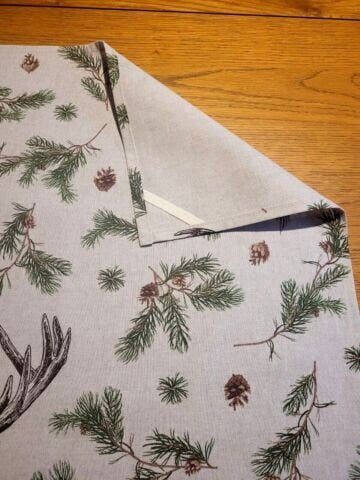 Deer Fir Branches Tea Towel , Fir Branches Tea Towel , Deer Tea Towel , Christmas Tea Towel , Cotton Rich Linen Look Fabric - CushionCoverAndDecor