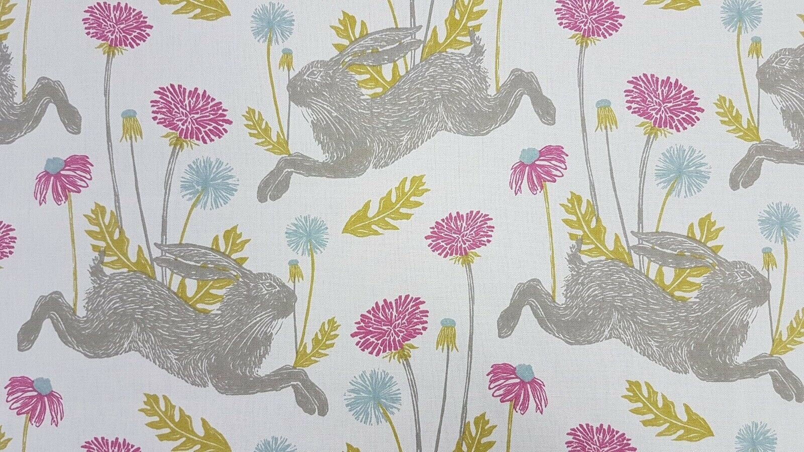 Easter Cushion Cover March Hare Summer Pink Design 10" 12" 14" 16" 17" 18" 20" 22" 24" 26" Handmade 100% Cotton - CushionCoverAndDecor