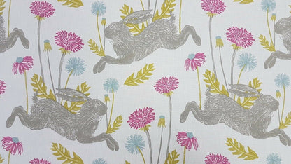 Easter Cushion Cover March Hare Summer Pink Design 10" 12" 14" 16" 17" 18" 20" 22" 24" 26" Handmade 100% Cotton - CushionCoverAndDecor