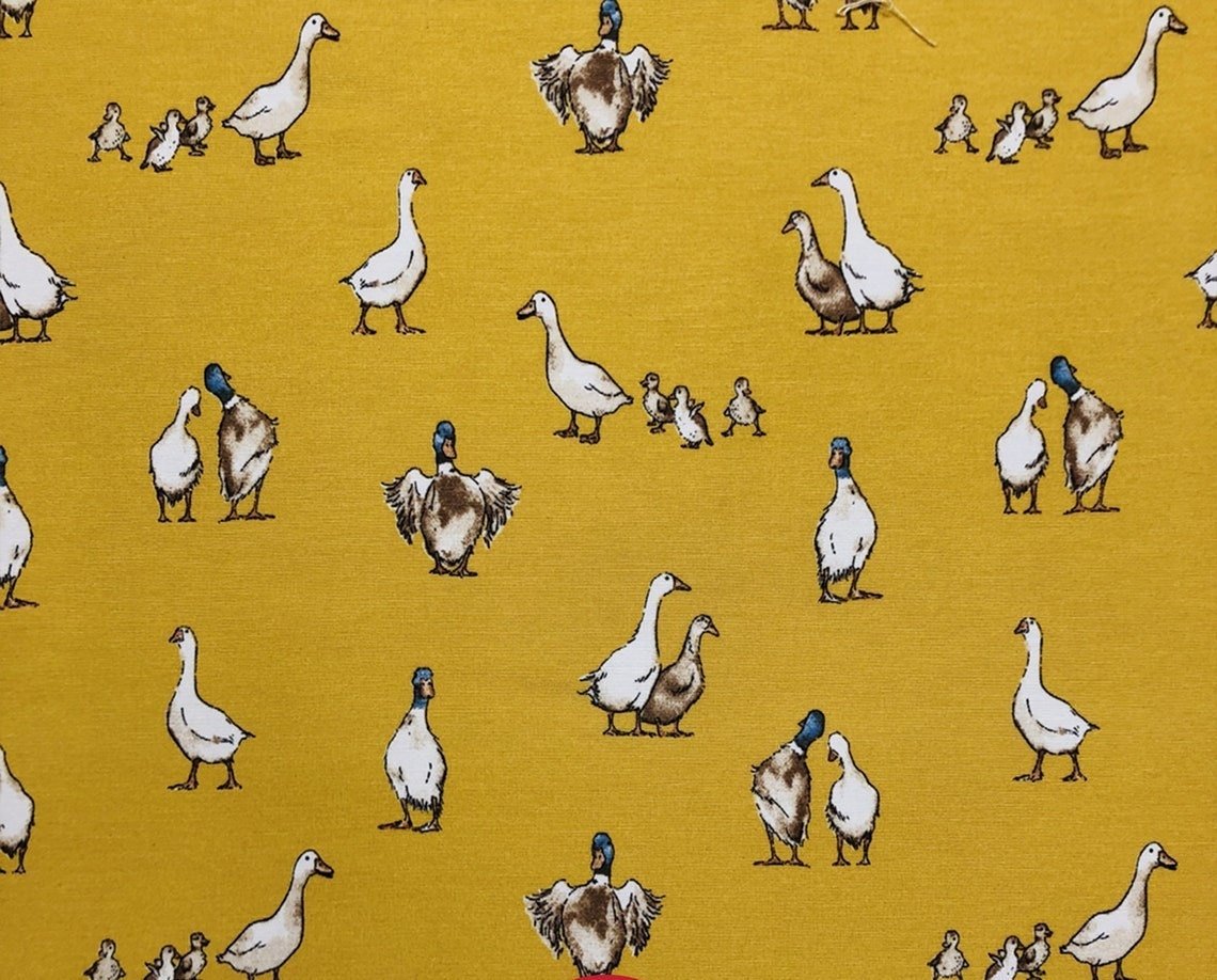 Easter Tablecloth , Napkins Shabby Ducks Design , Cotton Rich Linen Look Fabric , Tablecloth UK - CushionCoverAndDecor
