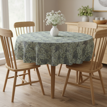 William Morris Willow Bough Charcoal Coated Tablecloth