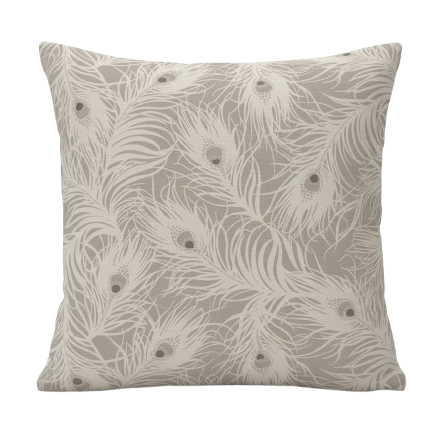 Harper Peacock Feather Natural Cushion Cover