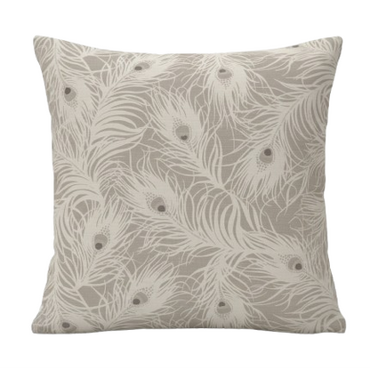 Harper Peacock Feather Natural Cushion Cover