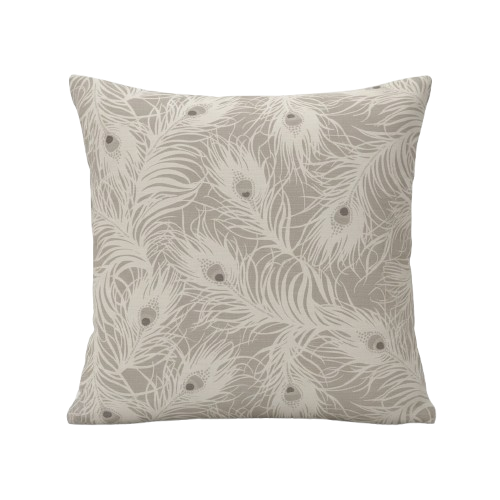 Harper Peacock Feather Natural Cushion Cover
