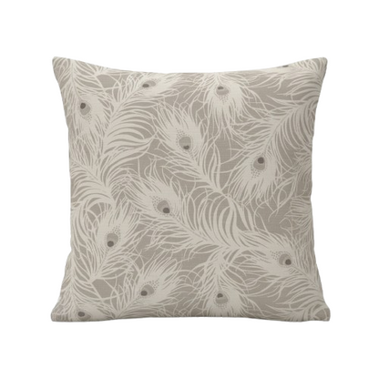 Harper Peacock Feather Natural Cushion Cover