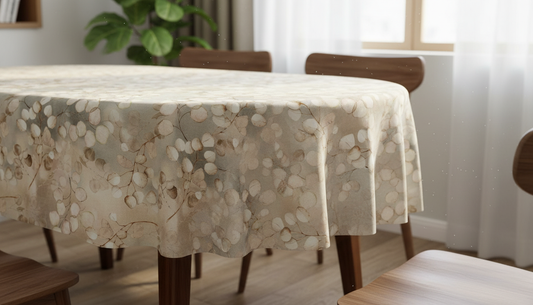 Lunaria Peach Fuzz Scandi Leaves Tablecloth