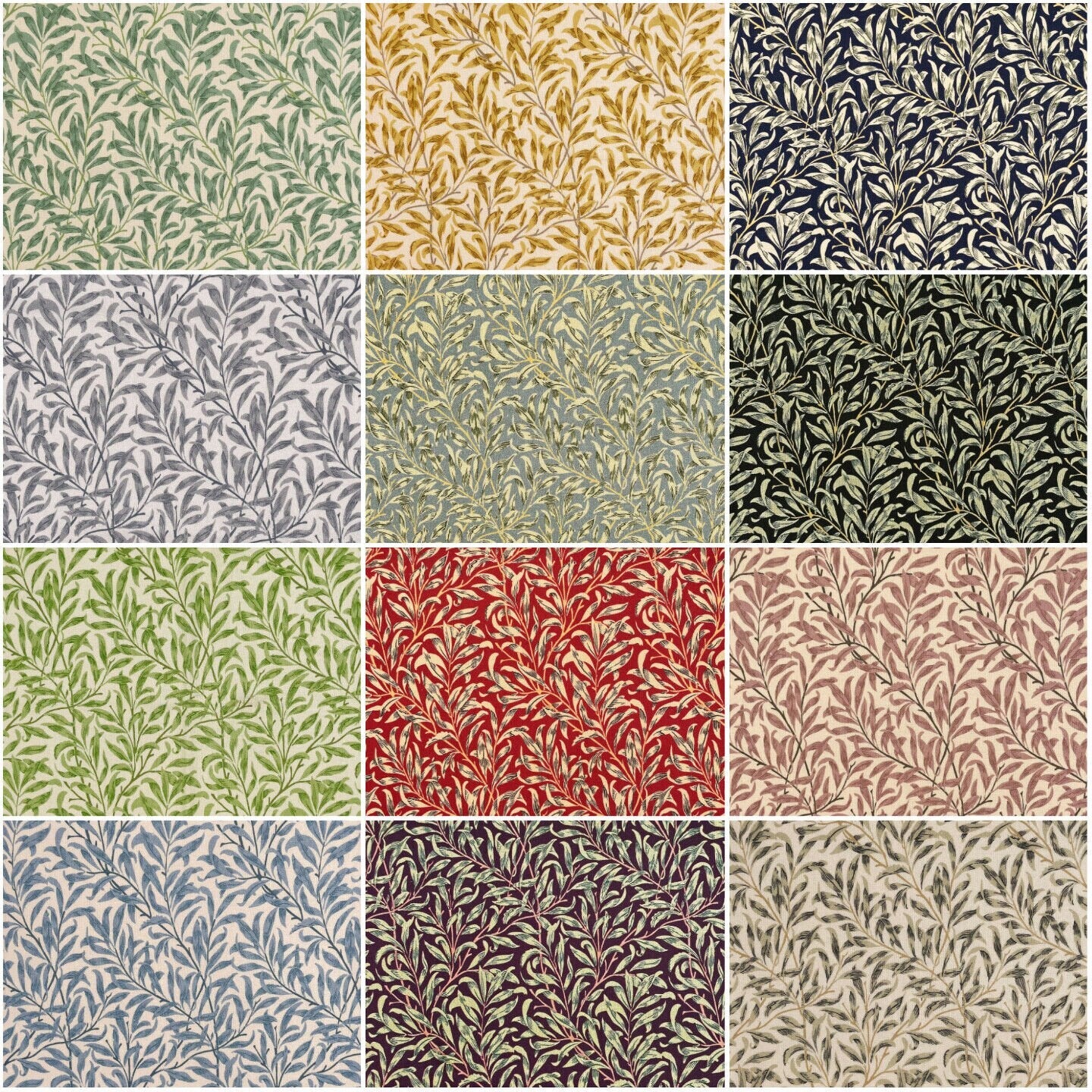 Fabric Napkins William Morris Willow Design 16"x16" Set of 2, 4 , 6 , 8 100% Cotton Handmade - CushionCoverAndDecor