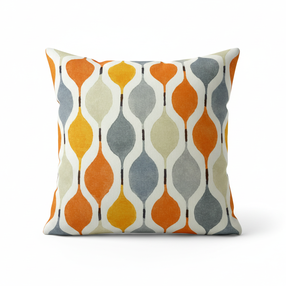 Verve Juice Orange Geometric Cushion Cover
