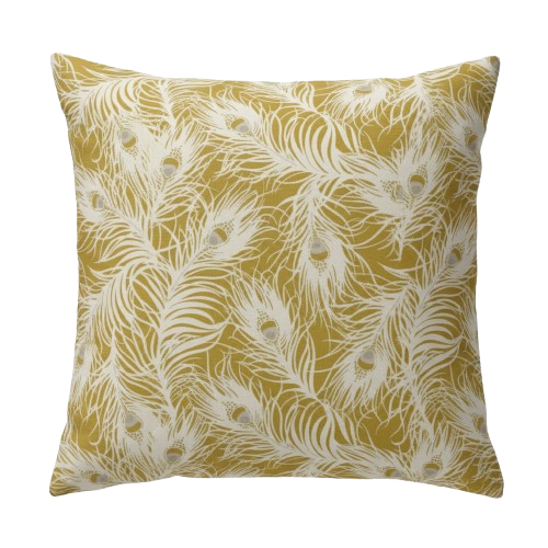 Harper Peacock Feather Ochre Cushion Covers