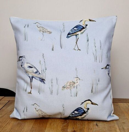 Herons Riviera Cushion Cover , Herons Cushion Cover , Blue Pillow Cover , Throw Pillow Cover , Cushion Covers UK , Decorative Cushion - CushionCoverAndDecor