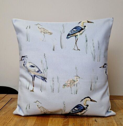 Herons Riviera Cushion Cover , Herons Cushion Cover , Blue Pillow Cover , Throw Pillow Cover , Cushion Covers UK , Decorative Cushion - CushionCoverAndDecor