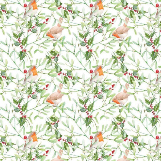 Holly Robin Christmas Tablecloth , Christmas Holly Napkins , Robin Table Cover Green Red , Christmas Holly Tablecloth 100% Cotton Handmade - CushionCoverAndDecor