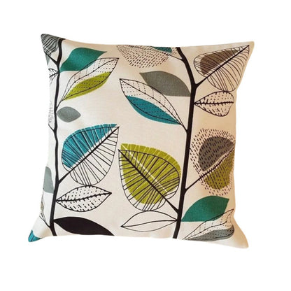 Autumn Leaves Teal Cushion Cover
