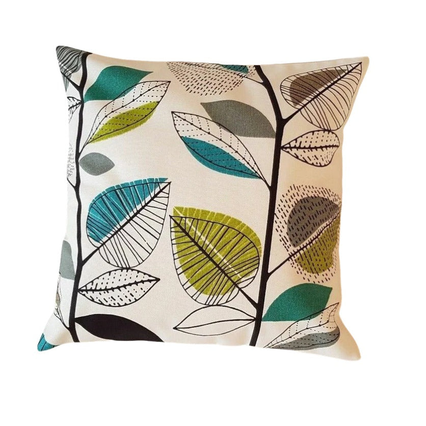 Autumn Leaves Teal Cushion Cover