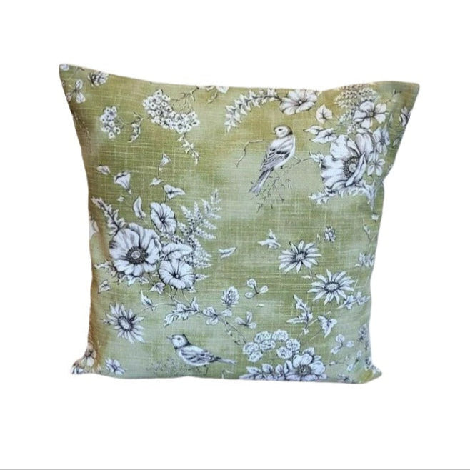 Finch Toile Willow Green Cushion cover