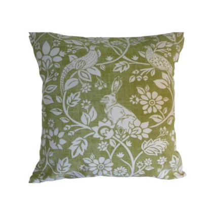 Heathland Hares  Game Moss Green Cushion Cover