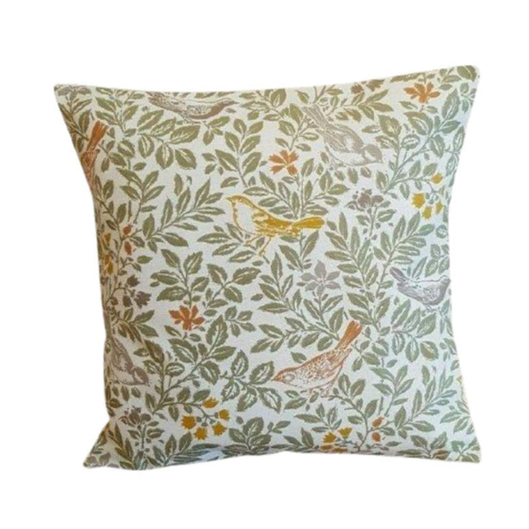 Bird Song Autumn Sage Green Cushion Cover