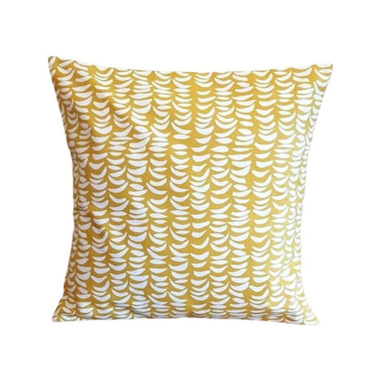 Petals Mustard Yellow White Cushion Cover